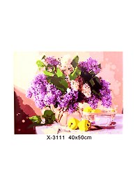 Картина-раскраска по номерам «Букет сирени и яблоки», 40 х 50 см, Рыжий Кот