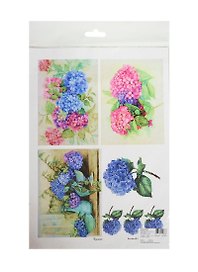 Рисовая карта для декупажа Гортензии ассорти (АМ400004) (21х29см) (упаковка)