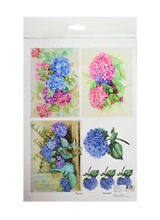 Рисовая карта для декупажа Гортензии ассорти (АМ400004) (21х29см) (упаковка)