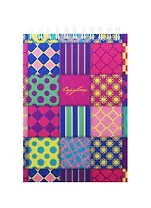 Блокнот А6 80л кл. "Орнамент. Разноцветные заплатки" 7БЦ, глянц.ламинация, евроспираль, Listoff