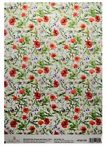 Декупажная карта Полевые цветы (фон) (HY501238) (21х30см)
