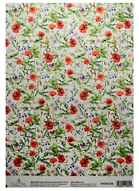 Декупажная карта Полевые цветы (фон) (HY501238) (21х30см)