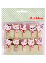 Набор прищепок Коты бандиты (pr-002) (10 шт. ) (упаковка) (Art idea)