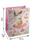Пакет подарочный бумажный А4 26*32*12,5 "Сладкие истории", жен., мат. ламинат, Kairui - 1