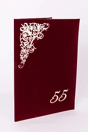 Поздравительная бархатная папка 55, бордо, 20165