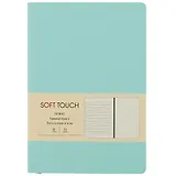Книга для записей А5 80л "Soft Touch. Весенний мятный" иск.кожа, инт.обл., лин., тчк., нелин., ляссе, инд.уп.