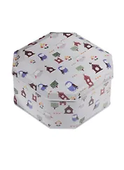 Шкатулка Совы и домики (восьмиугольник) (9,5х9,5) (металл)