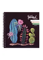 Скетчбук 195*195 45л "Экзотика" бел. каменная, черная, серая, зеленая, 120 г/м2, 245 г/м2, 80 г/м2, карт.обл., гребень