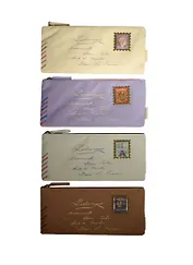 Сумочка на молнии Почтовая марка (ткань) (22х10)