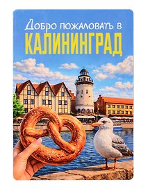 Магнит декоративный Крендель и чайка (Калининград) (70х100мм) (FH071)