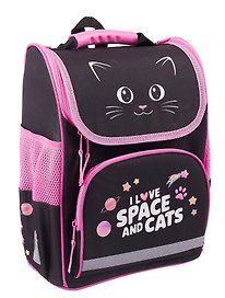 Ранец «Dark kitten», 1–4 класс, эргономичная спинка, 1 отделение, 3 кармана, 35×28×18 см, полиэстер, Пифагор