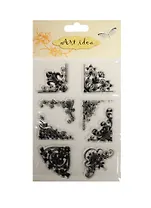 Силиконовые штампы для скрапбукинга на подложке в пакете, уголки