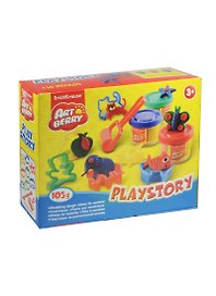 Пластилин, Erich Krause, Playstory", 3 цвета, 35 гр, на растительной основе, в блистере"