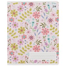 Тетрадь в клетку Academy Style «Flowers pattern» в ассортименте, 24 листа