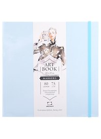 Скетчбук 200*200 80л " Fashion" лазурный, для маркеров, 75г/м2