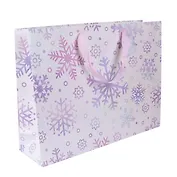 Пакет А3 44*32,5*12 "Снежинки на белом" НГ, бум.мат.ламинат