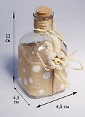 Банка декоративная  Прованс с пробкой (6,5х6,5х13) (222-052) - 0