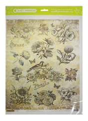 Рисовая бумага для декупажа «Мелодичные цветы», А3, 25 г/м, Craft Premier