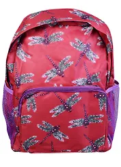 Рюкзак школьный "Стрекозы на красном"