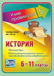 История. Удельная Русь. Модели развития русских земель периода феодальной раздробленности. 6-11 классы. Таблица-плакат