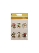 Наклейки в металл оправе для скрапа овальные (S-4) (11034616) (6шт) (подвес) (упаковка)