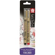 Ручки капиллярные 02шт "Pigma Micron" 0.45мм, черная, красная