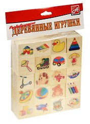 Набор кубиков Игрушки (Д155c) (20 шт.) (3+) (упаковка)
