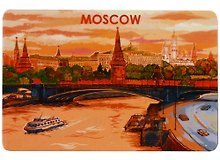 Магнит Москва Вид на Кремль и мост (картон) (рисунок) (6х9) (Magniart)