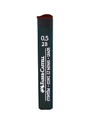 Грифели для механических карандашей Faber-Castell "Polymer", 12шт., 0,5мм, 2B