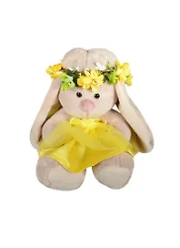 Мягкая игрушка Зайка Ми в веночке и в желтом платье (15см) (SidXm-134)