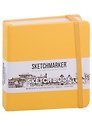 Скетчбук 12*12, 80 листов "Sketchmarker" оранжевый, нелинованный, 140г/м2, слоновая кость