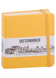 Скетчбук 12*12, 80 листов "Sketchmarker" оранжевый, нелинованный, 140г/м2, слоновая кость