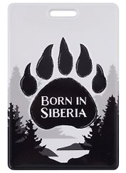 Чехол для карточек вертикальный Лапа медведя Born in Siberia
