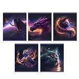 Тетрадь 48л кл. "Космические миражи" мел.картон, ламинация soft-touch, 3D фольга, ассорти