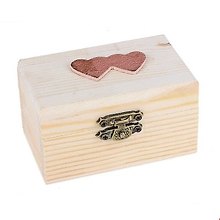 Шкатулка простая с 2 сердцами на крышке (9х5,5х5) (466545) (64A-25792)