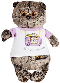 Игрушка мягкая Budi Basa, Басик в футболке с принтом веселый фотограф 22см