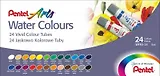 Краски акварельные 24цв "Water Colours" пласт.тубы 5мл, Pentel