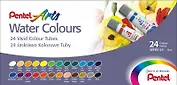 Краски акварельные 24цв "Water Colours" пласт.тубы 5мл, Pentel