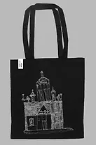 Шоппер черный Исаакиевский собор 40*35*6 см, 100% хлопок