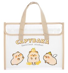 Папка -портфель пластиковый «Capybara» А4, 13 отделений, с тканевыми ручками
