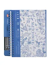 Скетчбук для графики 17,5*25 40л "Ладога" синий, жестк.обложка, настольный, 160г/м2, 100% целлюлоза