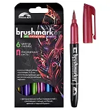 Фломастеры-кисточки Феникс+, "Металлик", 6 цветов