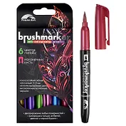 Фломастеры-кисточки Феникс+, "Металлик", 6 цветов