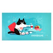Еженедельник недат. 165*90 64л "УМНИЦА КОТИК" интегр.переплет, глянц.ламинация
