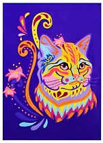 Набор д/творчества Рыжий кот Холст с красками 22х30см по номерам в коробке (15цв.) Цветная кошка Х-2845