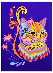 Набор д/творчества Рыжий кот Холст с красками 22х30см по номерам в коробке (15цв.) Цветная кошка Х-2845