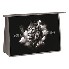 Папка для труда А4 "King" 2 отд., пластик, молния, внутр.блок для канц.принадлежностей
