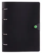 Тетрадь 80 листов, клетка, "Favorite Black. No 2" на кольцах, сменный блок, на кнопке