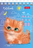 Блокнот А7 40л кл. "Кошарики" мел.картон, гребень, 65г/м2, ассорти - 2