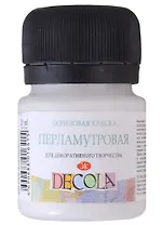 Краска акриловая серебристо-белая 20мл "Декола" перламутровая, ЗХК